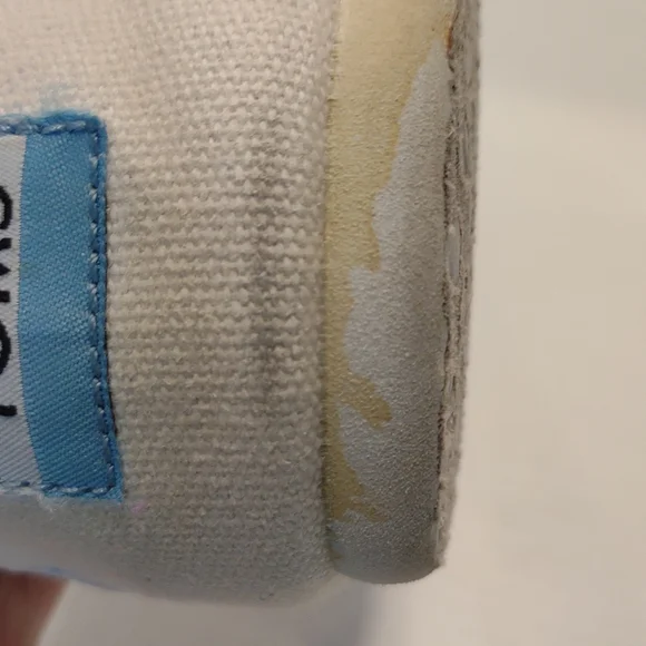 Toms Women's White With Blue Contrast Stitching Classic Alpargata Loafer Flats - Picture 12 of 12